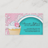 Cartes de visite chics et élégants de petit gâteau (Dos)