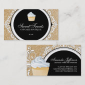 Cartes de visite chics et élégants de petit gâteau (Devant / Derrière)