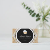 Cartes de visite chics et élégants de petit gâteau (Debout devant)