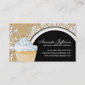 Cartes de visite chics et élégants de petit gâteau (Dos)