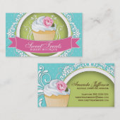 Cartes de visite chics et élégants de petit gâteau (Devant / Derrière)