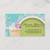 Cartes de visite chics et élégants de petit gâteau (Dos)