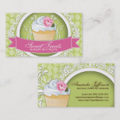 Cartes de visite chics et élégants de petit gâteau (Devant / Derrière)