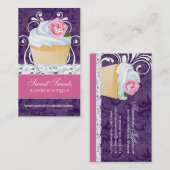 Cartes de visite chics et élégants de petit gâteau (Devant / Derrière)