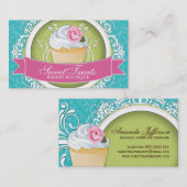 Cartes de visite chics et élégants de petit gâteau (Devant / Derrière)