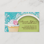 Cartes de visite chics et élégants de petit gâteau (Dos)