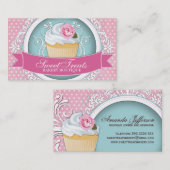 Cartes de visite chics et modernes de petit gâteau (Devant / Derrière)
