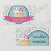 Cartes de visite chics et modernes de petit gâteau (Devant / Derrière)