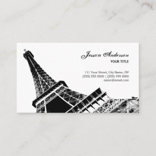 Cartes de visite chics français de Tour Eiffel