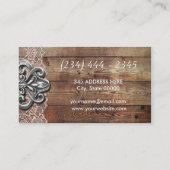 Cartes de visite chics minables de dentelle rose (Dos)