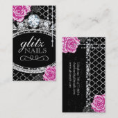 Cartes de visite chics minables de salon de clou (Devant / Derrière)