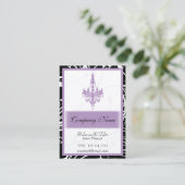 cartes de visite chics violets (Debout devant)