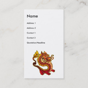 Cartes de visite chinois rouges de dragon