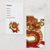 Cartes de visite chinois rouges de dragon (Devant / Derrière)