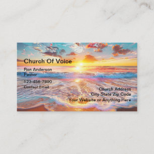 Cartes de visite chrétiennes d'église pittoresque
