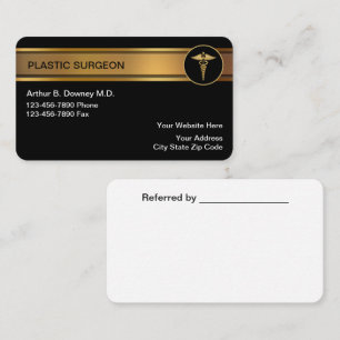 Cartes de visite classeuses pour chirurgien plasti