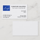Cartes de visite Classique Logo Bleu Foncé (Devant / Derrière)