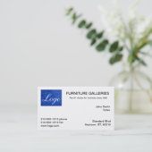 Cartes de visite Classique Logo Bleu Foncé (Debout devant)