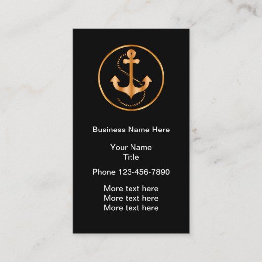 Cartes de visite classiques à thème nautique (Devant)