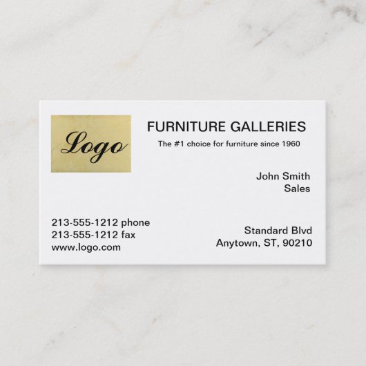 Cartes de visite classiques avec logo beige (Devant)