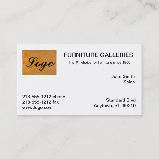 Cartes de visite classiques avec logo orange (Devant)