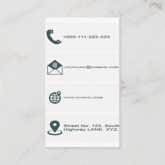 Cartes de visite classiques blancs (Dos)