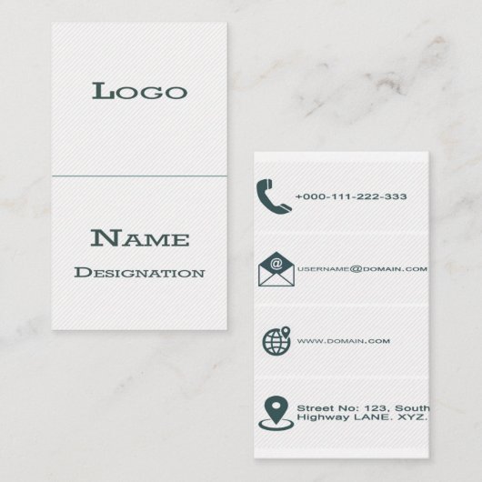 Cartes de visite classiques blancs (Devant / Derrière)