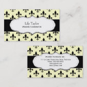 Cartes de visite classiques de Cream Fleur de Lis (Devant / Derrière)