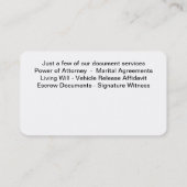 Cartes de visite classiques de l'emblème du notair (Dos)