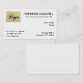 Cartes de visite classiques du logo beige (Devant / Derrière)