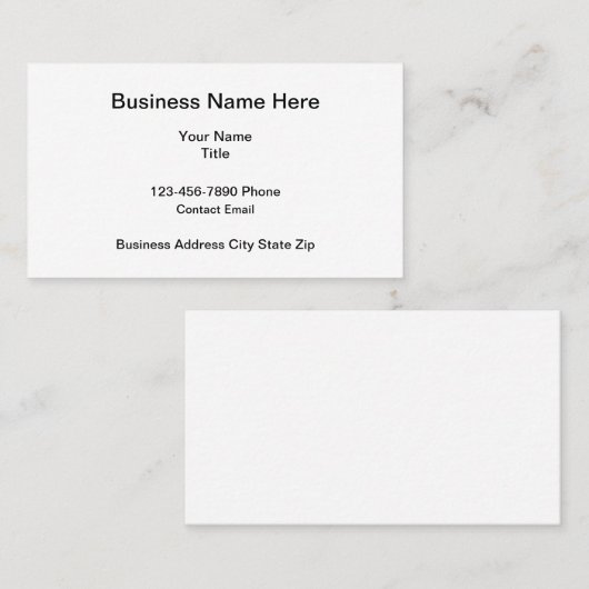 Cartes de visite Classiques simples pour les nouve (Devant / Derrière)