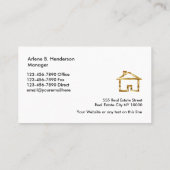 Cartes de visite Classy de gestion des propriétés (Dos)