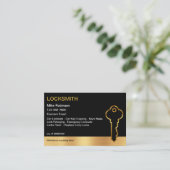 Cartes de visite Classy Locksmith Gold House Key (Debout devant)