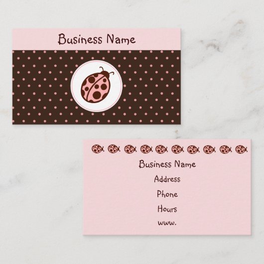 Cartes de visite coccinelle (Devant / Derrière)