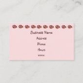 Cartes de visite coccinelle rose (Dos)