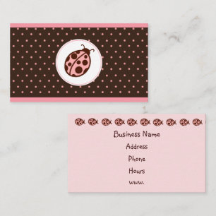Cartes de visite coccinelle rose