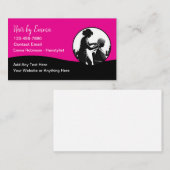 Cartes de visite Coiffeurs tendance en rose (Devant / Derrière)