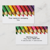 Cartes de visite colorés de crayons (Devant / Derrière)