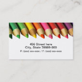 Cartes de visite colorés de crayons (Dos)