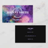 Cartes de visite colorés de peinture aquarelle (Devant / Derrière)