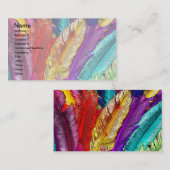Cartes de visite COLORÉS de PLUMES (Devant / Derrière)