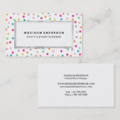 Cartes de visite colorés des confettis | (Devant / Derrière)