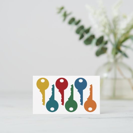 Cartes de visite colorés Locksmith (Debout devant)