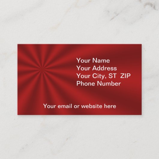 Cartes de visite colorés Red Starburst (Devant)