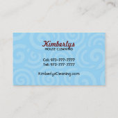 cartes de visite commerciaux de nettoyage (Dos)