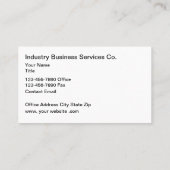 Cartes de visite commerciaux industriels (Dos)