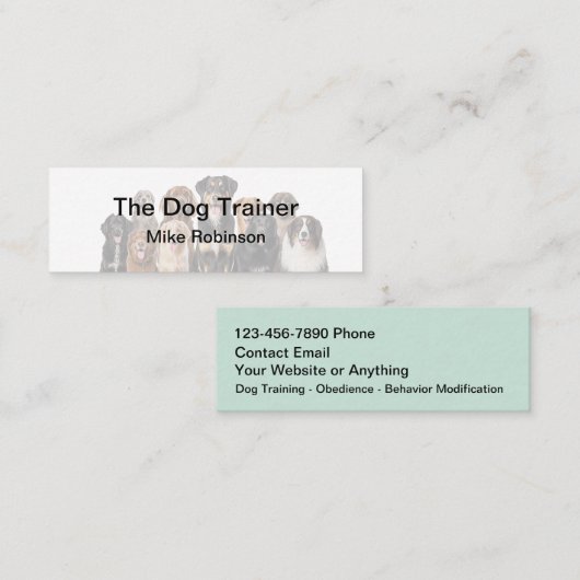 Cartes de visite compactes pour la formation canin (Devant / Derrière)