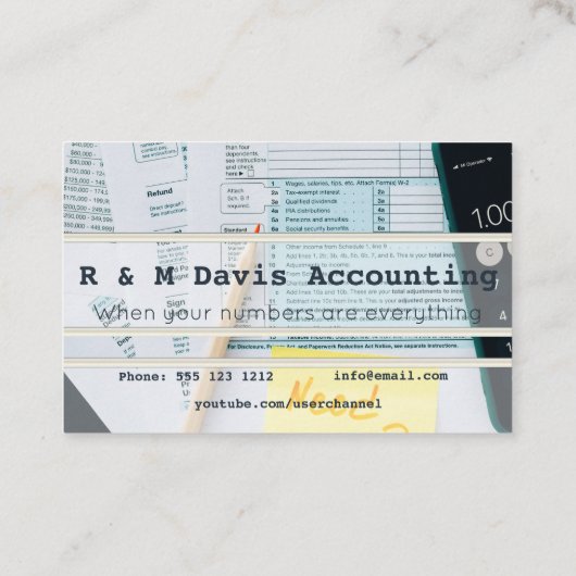 Cartes de visite comptables (Dos)