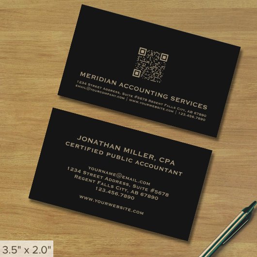 Cartes de visite comptables avec code QR