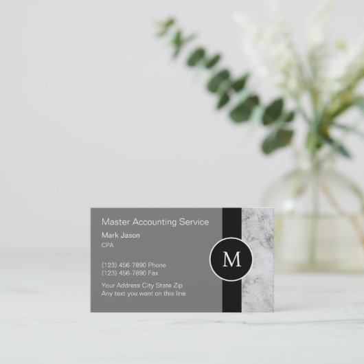 Cartes de visite comptables de monogrammes (Debout devant)